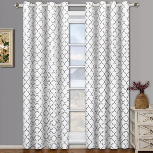 Miniatura 4 de Royal Bedding Meridian - Cortinas opacas con ojales grises para ventana, par/juego de 2 paneles, 52 x 63 pulgadas cada uno