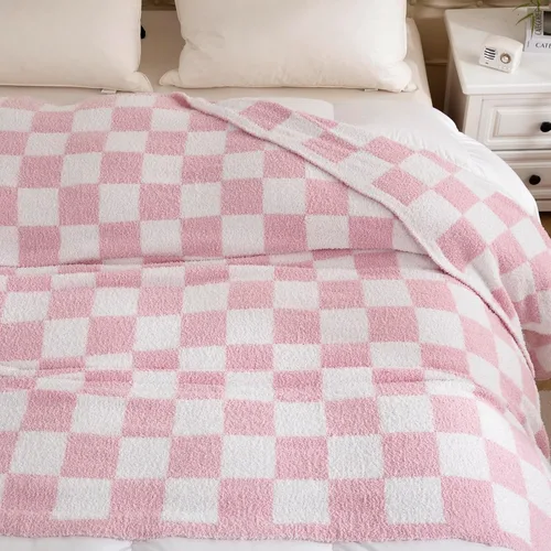 Miniatura 3 de YIRUIO Manta Throw a Cuadros Tablero de Ajedrez Esponjosa Suave Cálida Cómoda Reversible Súper Suave Acogedora para Decoración del Hogar Cama Sofá