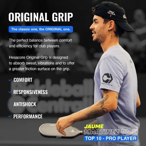 Miniatura 4 de Hesacore Agarre de paleta de pickleball - 5.25 pulgadas - Tacto regular - Soporta codo de tenis, mejora la fuerza de agarre, reduce la vibración