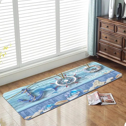 LYFANS Manta de esponja de baño y cocina absorbente de espuma suave (23.5 x 59 pulgadas), almohadilla de franela antideslizante brillante impresa en