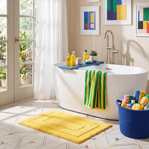 Miniatura 109 de GRANNY SAYS Juego de 2 alfombras de baño de microfibra súper suave y absorbente para baño, antideslizantes, lavables, juego de alfombras de baño Gris