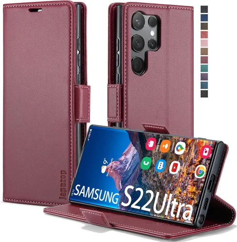 Miniatura 33 de Funda tipo cartera para Samsung Galaxy S22 5G con tarjetero y función atril, bloqueo magnético RFID, funda de piel con tapa para Galaxy S22 5G