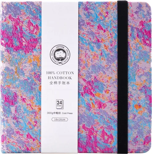 Miniatura 11 de Cuaderno de acuarela cuadrado Lightwish, 100% algodón, 300 g/m²/140 lb, sin ácidos, libro de bocetos de papel de acuarela prensado en caliente de 24