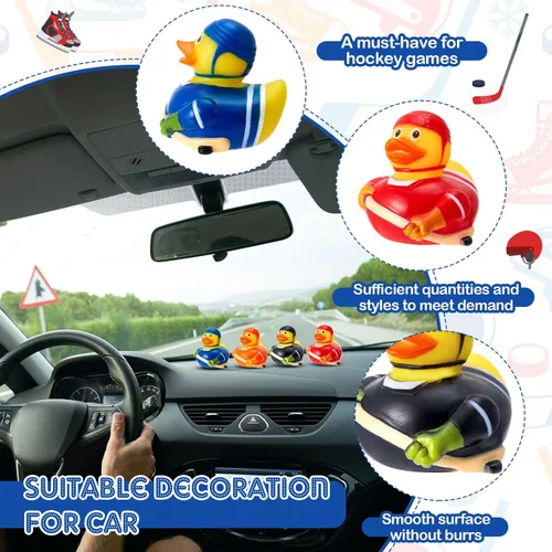 Miniatura 5 de Deekin Patos de goma de 2 pulgadas, recuerdos de fiesta deportiva a granel para eventos de equipo, suministros de fiesta de cumpleaños, regalo