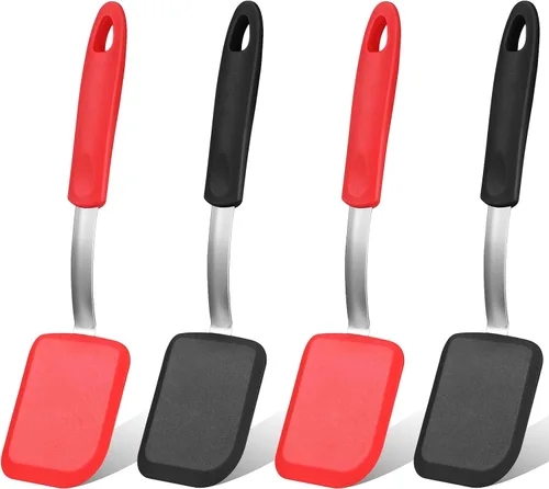 Gejoy 4 espátulas de silicona para galletas, mini espátulas de brownie, espátulas de silicona flexibles, antiadherentes, resistentes al calor, sin