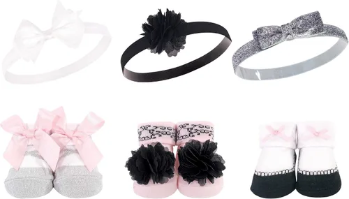 Miniatura 10 de Hudson Baby Conjunto de regalo de diadema y calcetines para niña Flor azul marino rosa