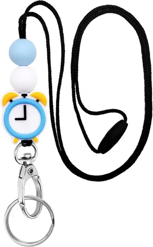 BIHRTC Cordones para profesores para tarjetas de identificación y llaves, llavero de silicona con cuentas para médicos, enfermeras, empleados,