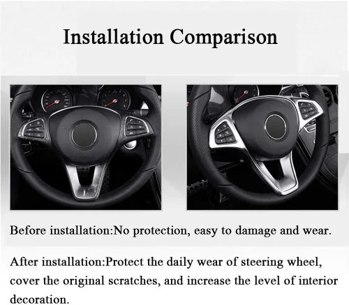 Miniatura 3 de XITER Acabado galvanizado Cubierta del volante Moldura de cubierta Accesorios para ercedes-Benz A B C E CLA GLA GLC GLE GLS Clase W205 W213 X253