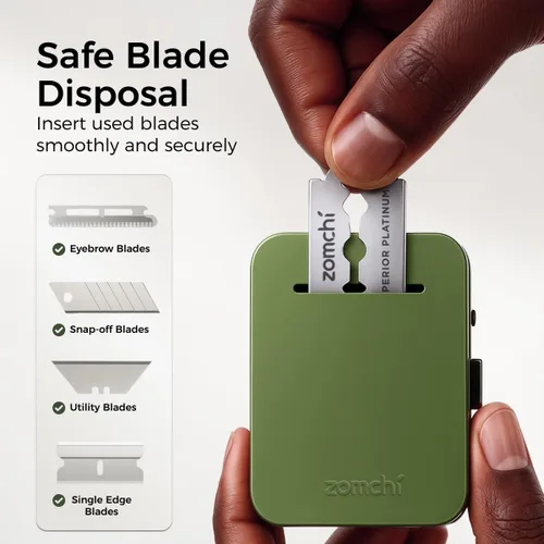 Miniatura 2 de ZOMCHI Banco de cuchillas de afeitar para cuchillas de afeitar de seguridad de doble filo, contenedor de eliminación compacto para almacenamiento