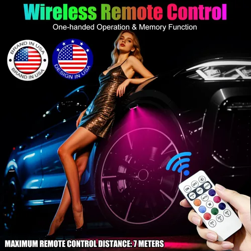 Miniatura 2 de Luces LED inalámbricas para automóvil, luces de roca inalámbricas con 8 colores, 10 modos, luz de advertencia estroboscópica LED, motocicletas