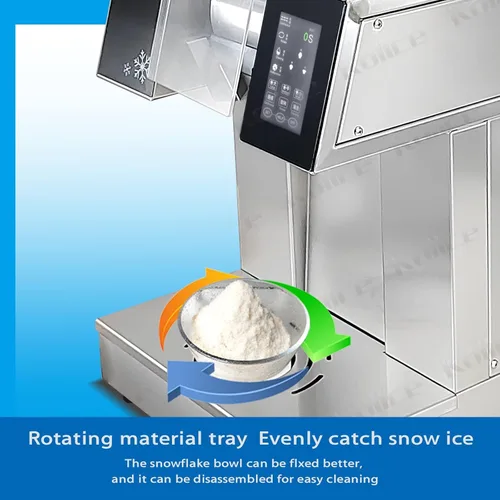 Miniatura 6 de Kolice Máquina de hielo afeitado comercial de 407 libras/día de refrigeración por aire - Fabricante de cono de nieve resistente con pantalla táctil