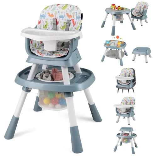 HONEY JOY Silla alta 16 en 1 para bebé, silla alta convertible para bebés y niños pequeños/asiento elevador/centro de actividades con juguetes, mesa