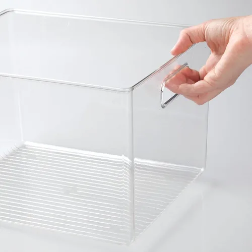 Miniatura 4 de mDesign Contenedor grande de plástico organizador de almacenamiento, organización de armario para pasillo, dormitorio, ropa de cama, abrigo