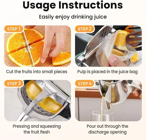 Miniatura 2 de Exprimidor manual de frutas resistente, exprimidor de jugo de fruta fresca de aleación de aluminio 2026, extractor de jugo desmontable con tazón