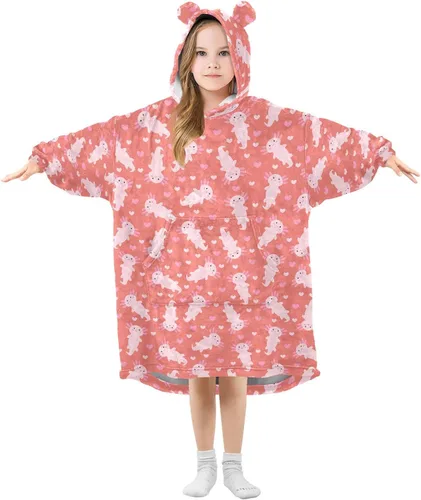 Miniatura 17 de Mantas portátiles para niños, súper suaves, cálidas y acogedoras, sudadera con capucha de gran tamaño, regalos para niños de 3 a 14 años, niñas
