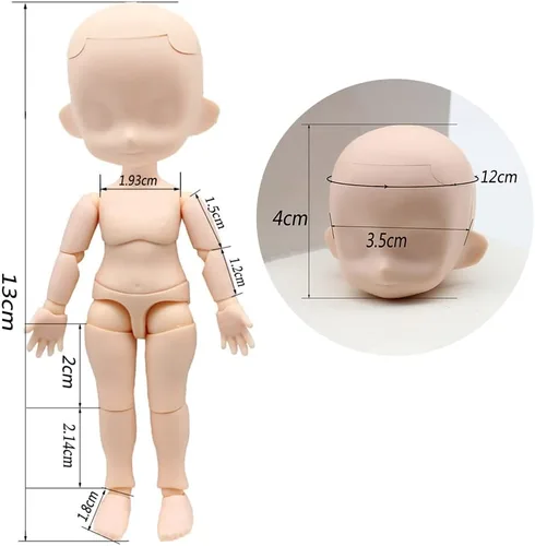Miniatura 3 de niannyyhouse DOD - Figuras de acción de muñeca de 5.1 in, cuerpo adecuado para muñecas BJD de 1/12 (normal blanco-paquete estándar B)