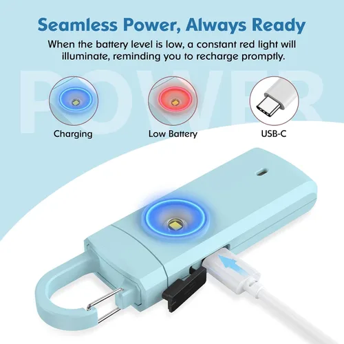 Miniatura 3 de Alarma personal recargable para mujeres, paquete de 2 regalos de cumpleaños de Navidad para mujeres, hijas, estudiantes universitarios