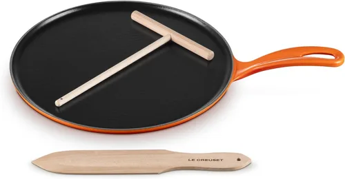 Miniatura 14 de Le Creuset Sartén Crepe Redonda Tradicional de Hierro Fundido Esmaltado, 10.25 Pulgadas, Alcachofa
