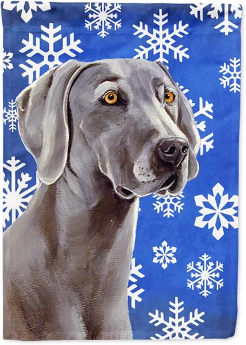 Miniatura 48 de Caroline's Treasures SC9374GF Bulldog English Snow flakes Holiday Garden Flag Buzón Bandera decorativa para patio exterior, patio, obras de arte