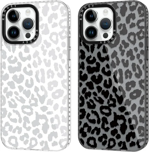 Miniatura 35 de Pack de 2 Fundas con Estampado de Guepardo para Apple iPhone 13 / iPhone 14 de 6.1 Pulgadas, Funda Transparente Linda Coquette con Patrones