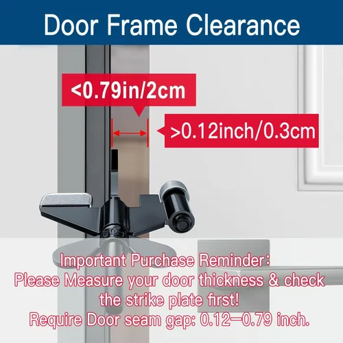 Miniatura 2 de Paquete de 1 cerradura de puerta portátil ajustable, cerraduras de puerta de hotel para viajeros, prevención de entrada no autorizada, tapones