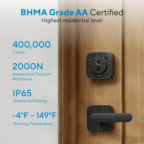 Miniatura 8 de ULTRALOQ Cerradura inteligente con huella digital y WiFi Bolt, funciona con Apple Home, Siri, Alexa, entrada sin llave con identificación de huella