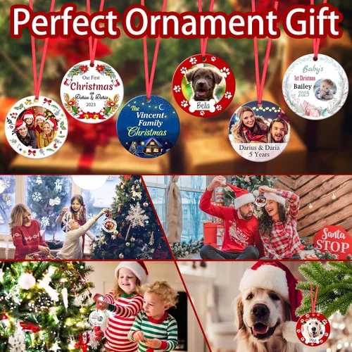 Miniatura 7 de Adornos de Navidad personalizados para la familia 2023, personaliza tus propios adornos de apellido para Navidad, decoración de árbol colgante