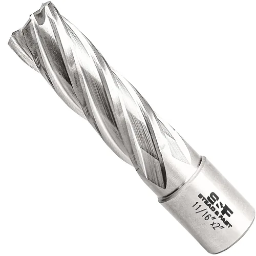 Miniatura 11 de S&F STEAD & FAST Cortador anular, diámetro de corte de 9/16" x 1" profundidad de corte para prensa de taladro magnética, brocas Mag con pasador