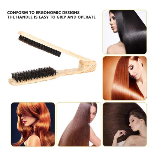 Miniatura 3 de Peine alisador de cabello, cepillo de pelo con abrazadera de doble cara, cepillos alisadores de peluquería para bricolaje, peluquería, peine
