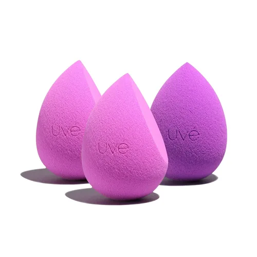 Miniatura 9 de UVé Beauty Sponge - Licuadora de maquillaje, paquete de 3, esponjas de maquillaje violeta para mezclar bases, polvos y cremas, el aplicador Paquete