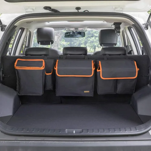 Miniatura 10 de Organizador de maletero de automóvil de lujo, organizador colgante desmontable para asiento trasero, módulos de almacenamiento con enfriador