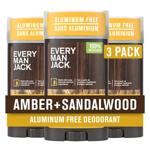 Miniatura 25 de Every Man Jack Juego variado de desodorantes para hombre, tres barras desodorantes de tamaño completo con ingredientes limpios y aromas increíbles