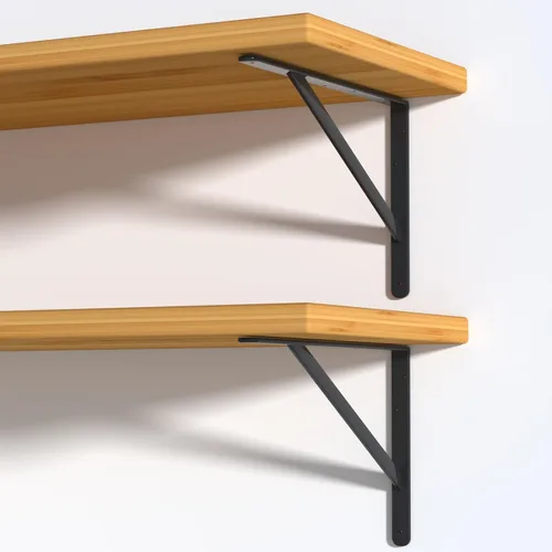 Miniatura 3 de Paquete de 32 soportes de estante resistentes negros de 16 pulgadas de largo x 10 pulgadas de alto con tornillos, soportes de estante de metal