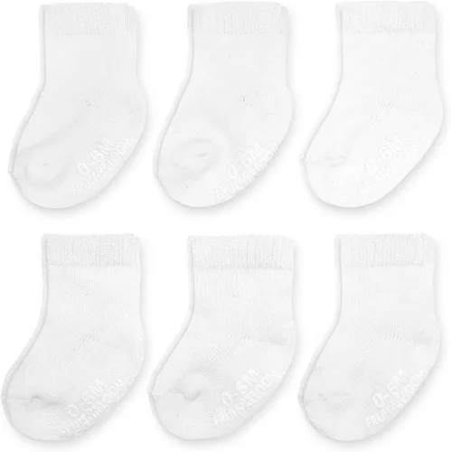 Fruit of the Loom Paquete de 6 calcetines para bebé para todo tipo de clima, malla y elásticos térmicos, unisex, niñas, niños