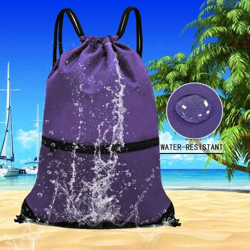 Miniatura 5 de HOLYLUCK - Mochila, bolsa deportiva con cordón ajustable para gimnasio