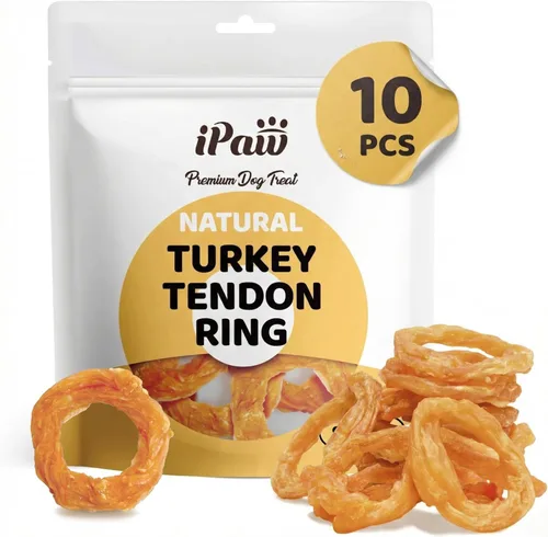 Miniatura 9 de iPaw Tendones de pavo para perros, 100% Turquía y materia prima de origen estadounidense, hipoalergénicos, masticables naturales de grado humano