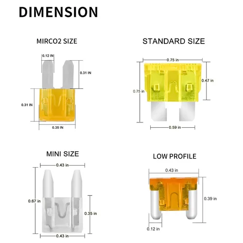 Miniatura 2 de MuHize Kit surtido de fusibles de hoja de 200 piezas, tamaño estándar (ATR/APR) Multi-Amp 2A a 40A para automóvil/camión/SUV/RV - 11 valores