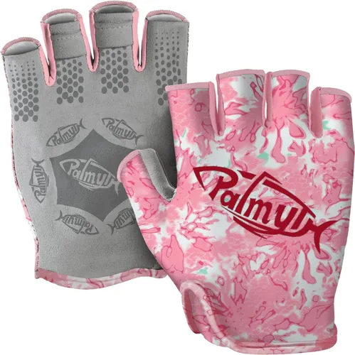 Miniatura 14 de Palmyth Guantes de pesca UV Stubby con protección solar para hombres y mujeres, UPF 50+ SPF para kayak, remo, canoa, remo, conducción Camo Negro