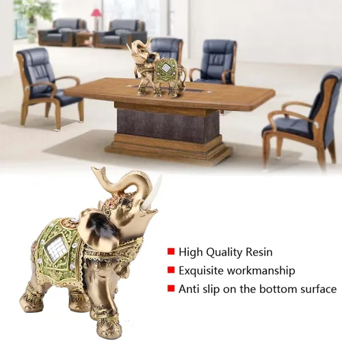 Miniatura 9 de Hilitand Estatua de elefante, estatua de elefante verde Feng Shui, escultura de riqueza, regalo para el hogar, oficina, hotel o cafetería