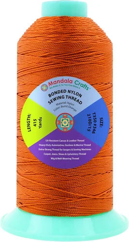 Miniatura 355 de Mandala Crafts - Hilo de nailon para coser cuero, tapicería, mezclilla y para trenzar el pelo; resistente, 1500 yardas, tamaño 69 T70 Verde oliva