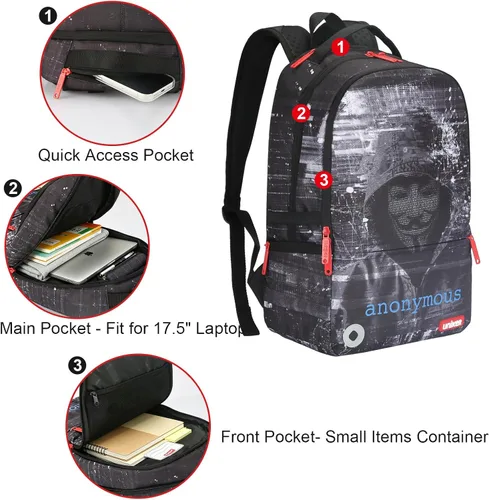 Miniatura 4 de Mochila Graffiti, mochila de diseñador para laptop para trabajo de 15.6 pulgadas, mochila resistente al agua para computadora, Anónimo, Grande
