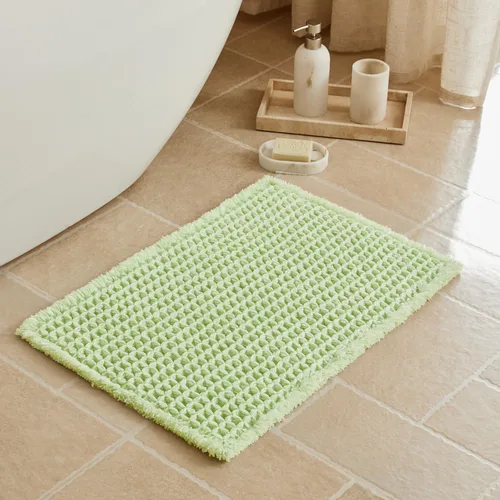 Miniatura 88 de Triohero Tapete de baño con diseño de gofre, tapete de baño pequeño y bohemio, antideslizante, lavable, ultra suave, súper absorbente, de secado