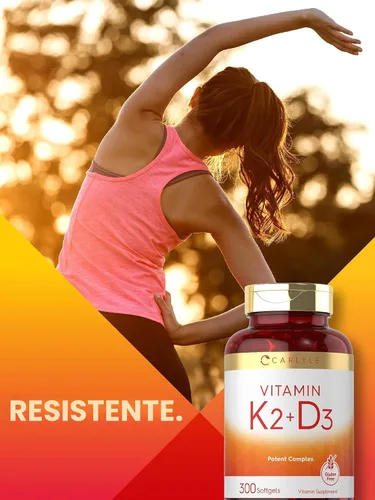 Miniatura 7 de Suplemento de vitamina K2 D3 de Carlyle 300 cápsulas blandas 200 mcg K2 MK7 y 10,000 UI D3 Sin GMO, sin gluten