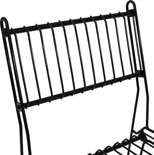 Miniatura 8 de Sunnydaze Silla de comedor moderna sin brazos de alambre de acero para interiores y exteriores, capacidad de peso de 240 libras, color negro, 23.75