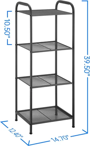 Miniatura 3 de MAX Houser Estante de almacenamiento con estante, soporte extensible de estilo industrial, estantes de pie para cocina, baño, oficina, sala de Gris