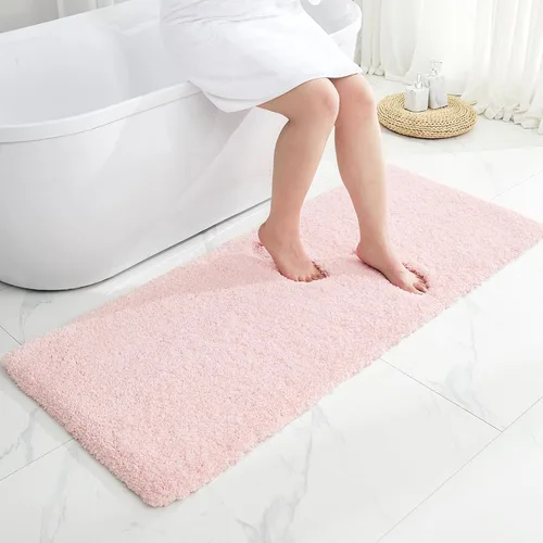 Miniatura 27 de Disolla Alfombras pequeñas para baño 17x24 antideslizante, alfombra de baño blanca esponjosa para el suelo del baño, lavable a máquina, alfombra