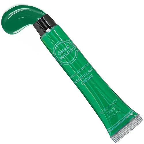 Tubo de maquillaje Green Cream – 0.7 oz – Color vibrante y pigmentado perfecto para looks festivos y creativos, paquete de 18