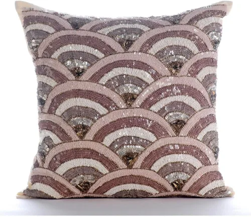 Miniatura 14 de HomeCentric Funda de almohada geométrica beige, 12 x 12 pulgadas, cuadrado de lino y algodón, círculos contemporáneos de Pascua, círculo de la vida