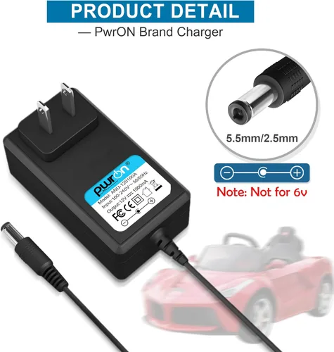 Miniatura 2 de Adaptador de 12 V CA CC para niños, cargador de batería de 12 voltios para los mejores productos Wrangler SUV Kid Trax Dynacraft Electric Ride-Ons