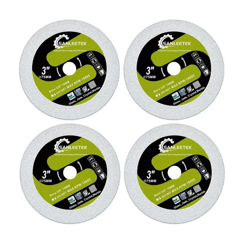 Miniatura 8 de Hoja de sierra para azulejos de diamante de 3 pulgadas (2.953 in), 4 piezas de cortadores de disco de malla para baldosas de cerámica, porcelana